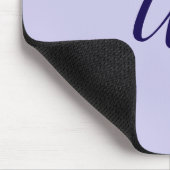 Elegante blauw aangepaste belettering initialen muismat (Hoek)