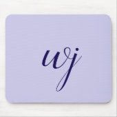 Elegante blauw aangepaste belettering initialen muismat (Voorkant)