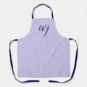 Elegante blauw aangepaste belettering initialen schort (Voorkant)