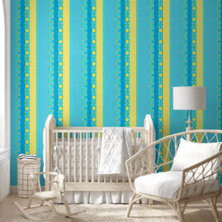 Elegante blauw behang
