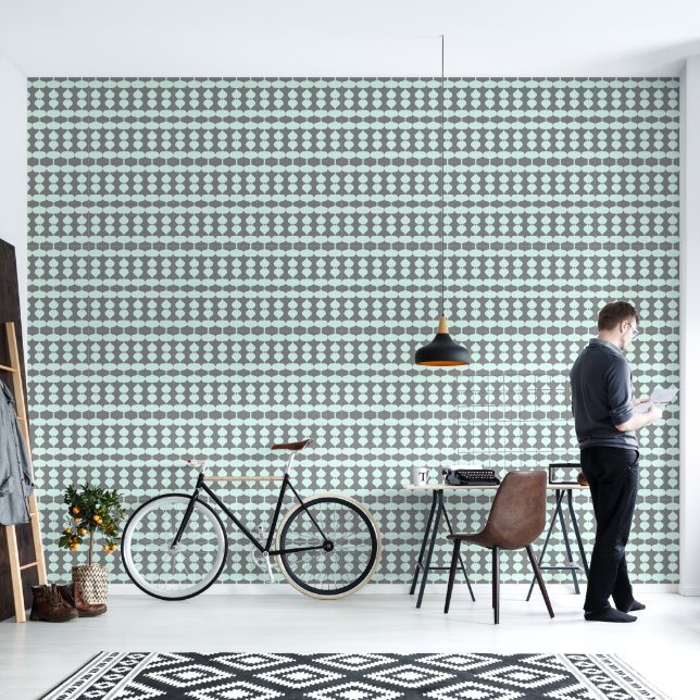 Elegante blauw behang (Woonkamer)