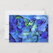Elegante blauw bloemige rozen blauw hortensia's RS Save The Date (Voorkant)