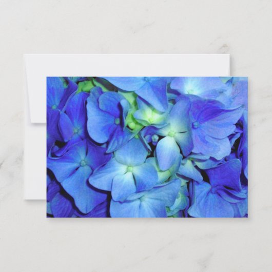 Elegante blauw bloemige rozen blauw hortensia's RS Save The Date (Achterkant)