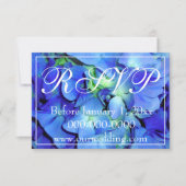 Elegante blauw bloemige rozen blauw hortensia's RS Save The Date (Voorkant)