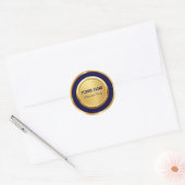 Elegante Blauw en Goud Rosh Hashanah Stickers (Envelop)