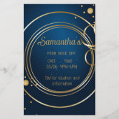 Elegante Blauw en Gouden Uitnodiging van het Prom Flyer (Voorkant)