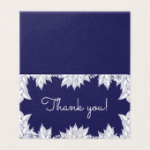 Elegante Blauw en Wit bruiloft Dank u Kaart (Buitenkant ongevouwen)