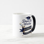 Elegante Blauw & Goud Afstuderen Morphing Mok – 11 (Voorkant rechts)