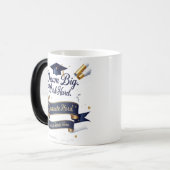 Elegante Blauw & Goud Afstuderen Morphing Mok – 11 (Voorkant links)