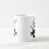 Elegante Blauw & Goud Afstuderen Morphing Mok – 11 (Center)