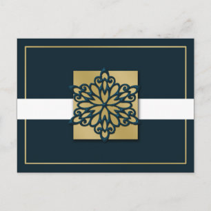 elegante blauw goud Corporate Holiday Groeten Feestdagenkaart