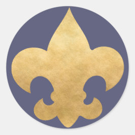 Elegante Blauw & Goud Fleur De Lis Stickers Seals