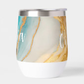 Elegante blauw goud marmer gepersonaliseerde naam (Links)