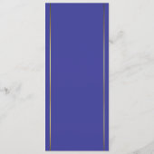 Elegante Blauw & Goud Trouwtafel Menu (Achterkant)