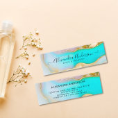 Elegante blauw gouden accenten agaat marmeren opaa mini visitekaartje