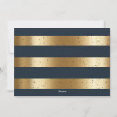 Elegante Blauw Gouden Foto Vrolijke Kerst Kaart (Achterkant)