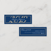 Elegante blauw gouden klassieke afstuderen inzetka contactkaartje (Voorkant / Achterkant)