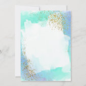 Elegante blauw-gouden Waterverf bar mitswa Kaart (Achterkant)