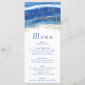 Elegante blauw-gouden Waterverf Menu (Voorkant)