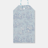 Elegante blauw grijs toile de jouy cadeau labels cadeaulabel (Achterkant)