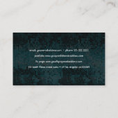 Elegante Blauw-Groene Glitter Metallic Sequence 2 Visitekaartje (Achterkant)