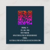 Elegante blauw groene Waterverf Esthetician & QR Vierkante Visitekaartje (Achterkant)