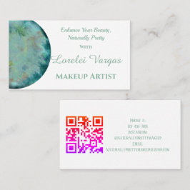 Elegante blauw groene Waterverf make-up artist Visitekaartje