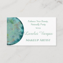 Elegante blauw groene Waterverf make-up artist Visitekaartje