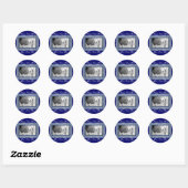 Elegante blauw Lijst Stickers (Vel)