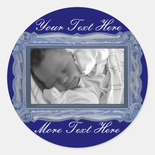 Elegante blauw Lijst Stickers (Voorkant)