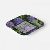 Elegante blauw paarse bloementuin papieren bordje (Gebogen)