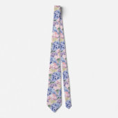 Elegante blauw roze Paarse hortensia's Stropdas (Voorkant)