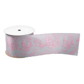 Elegante  blauw roze toile de jouy satijnen lint (Spoel)