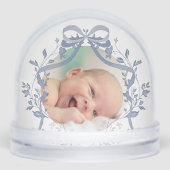 Elegante blauw waterverf lijst Doop dank u Sneeuwbol (Voorkant)