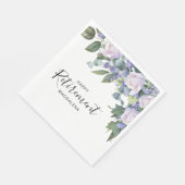 Elegante Blauw Wit Bloemen Custom Retirement Party Servet (Hoek)