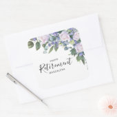 Elegante Blauw Wit Bloemen Pensioen Partij Vierkante Sticker (Envelop)