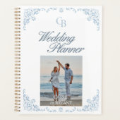 Elegante Blauw-Wit Chic Wedding Planner (Voorkant)