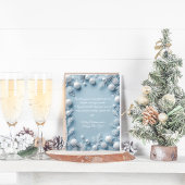 Elegante Blauw & Wit Kerstvakantie Kaart