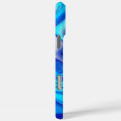 Elegante blauw & wit marmeren ontwerp telefoonhoes Case-Mate iPhone case (Achterkant / Rechts)