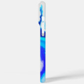 Elegante blauw & wit marmeren ontwerp telefoonhoes Case-Mate iPhone case (Achterkant / Links)