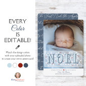 Elegante blauw witte baby's eerste kerst Kaart