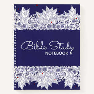 Elegante blauw-witte Bijbelnotitieboek Notitieboek