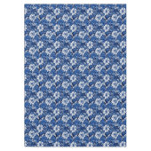 Elegante blauw-witte bloem tafelkleed (Voorkant)