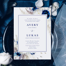 Elegante Blauw & Witte Bloemen bruiloft