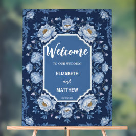 Elegante blauw-witte Chinoiserie antiek bruiloft Acryl Bord