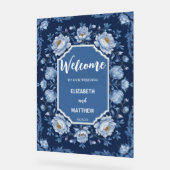 Elegante blauw-witte Chinoiserie antiek bruiloft Acryl Bord (Hoek)