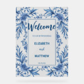 Elegante blauw-witte Chinoiserie antiek bruiloft Acryl Bord (Voorkant)