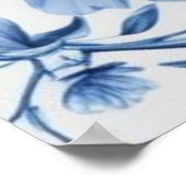 Elegante blauw-witte Chinoiserie antiek bruiloft Poster (Hoek)