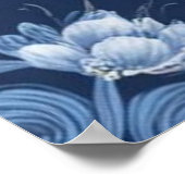 Elegante blauw-witte Chinoiserie antiek bruiloft Poster (Hoek)