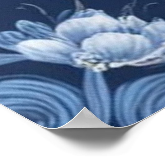 Elegante blauw-witte Chinoiserie antiek bruiloft Poster (Hoek)